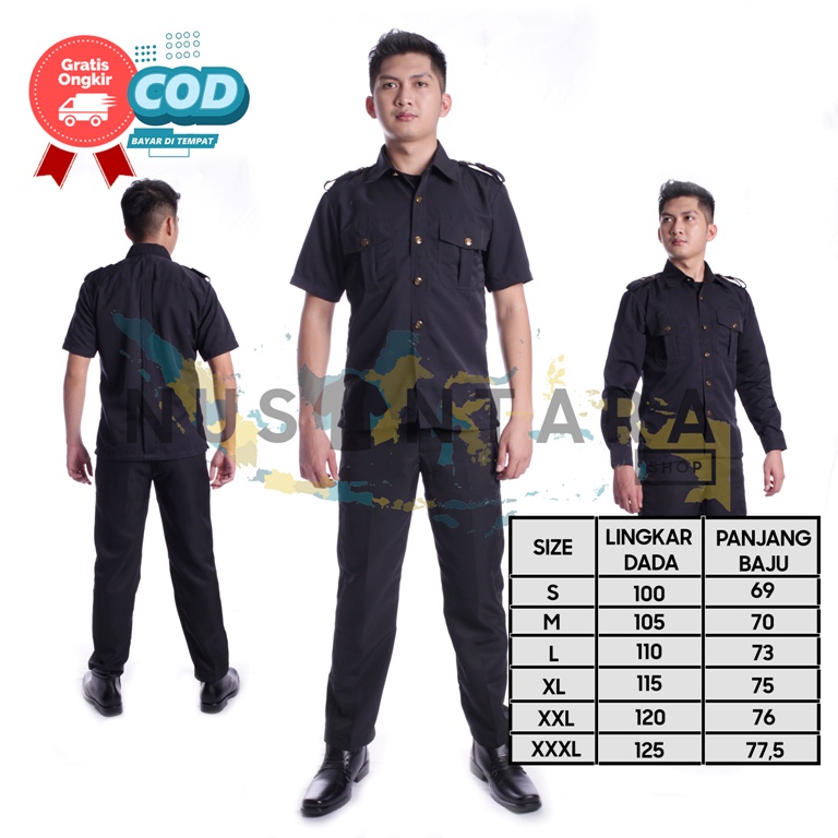 Seragam Safari Baju Safari Setelan Safari Security Seragam Satpam Baju Sekurity Baju Guru Sekuriti