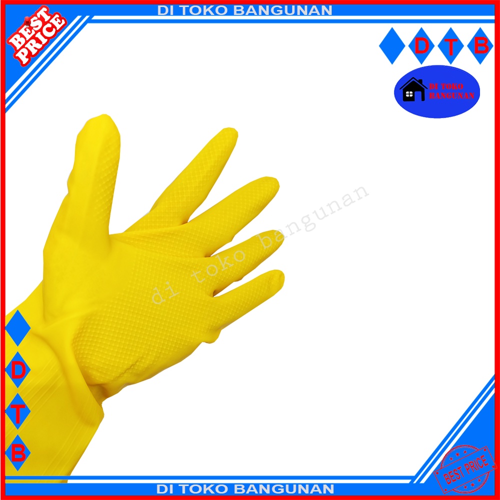 Sarung Tangan karet Latex Kuning Size L Sarung Tangan Cuci Piring