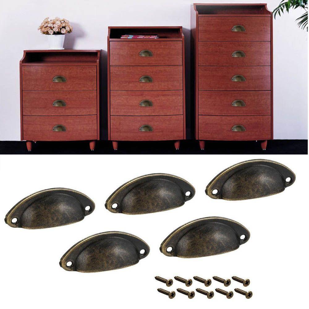 [Elegan] Knob Besi Retro Vintage Kabinet Lemari Furniture Logam Pintu Shell