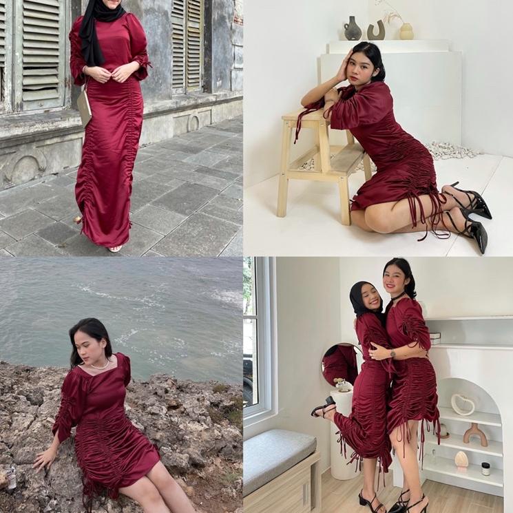 Produk Tebaik!! Glamour Dress / Prom Dress / Birthday Dress / New year Dress / Satin Dress / Dress p