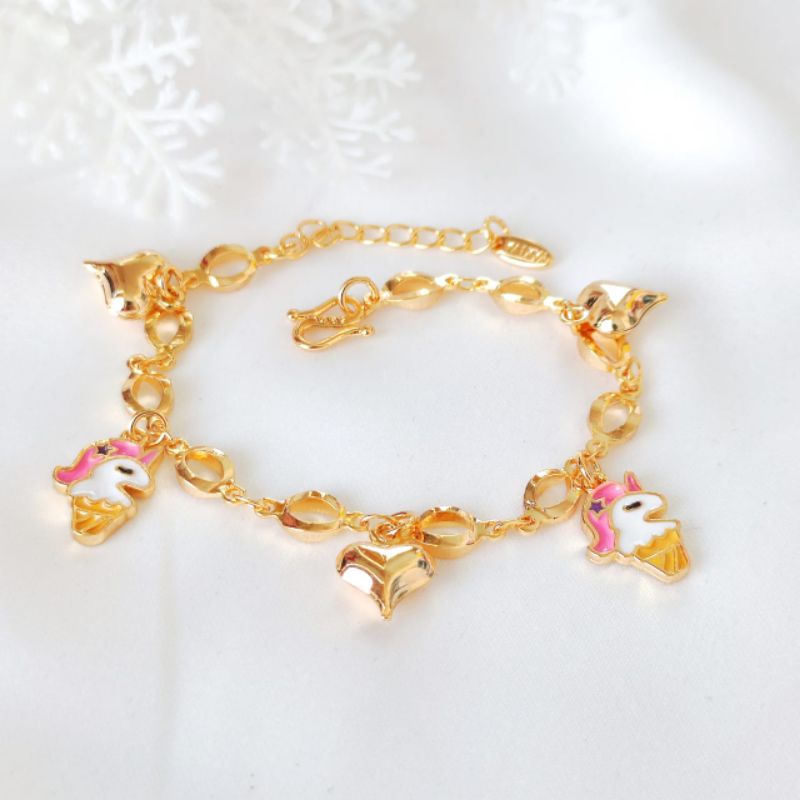 Gelang Tangan Xuping Anak Gelang Tangan Emas  Unicorn