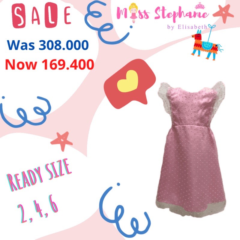 Dress Organza Rimpel Pink