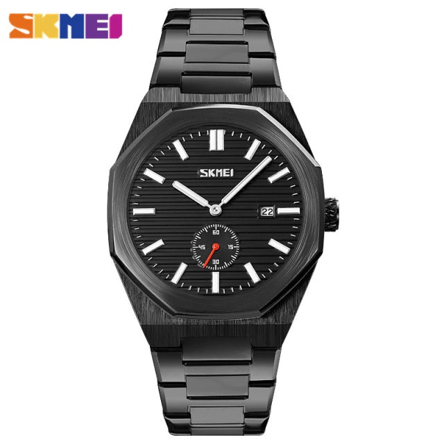 NEW Jam Tangan Pria SKMEI 9262 Analog Date Jam Tangan Stainless Hitam