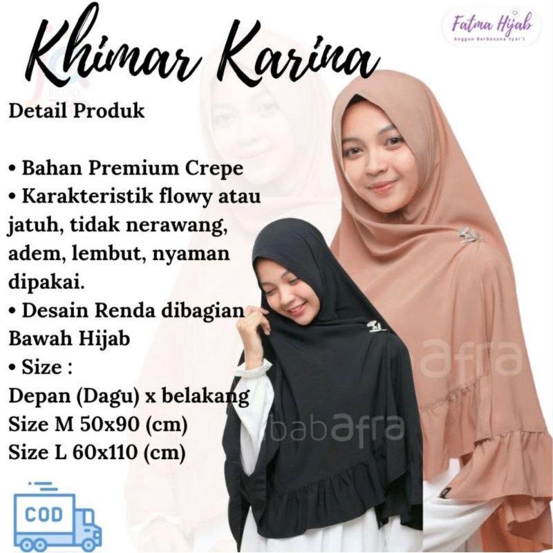 Jilbab KHIMAR Afra KARINA size M hijab Instan