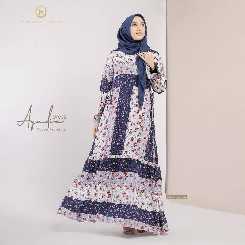 AYUDIA DRESS (FREE HIJAB SQUARE VOAL DAN MASKER SENADA) || BY NADHEERA LUXURY