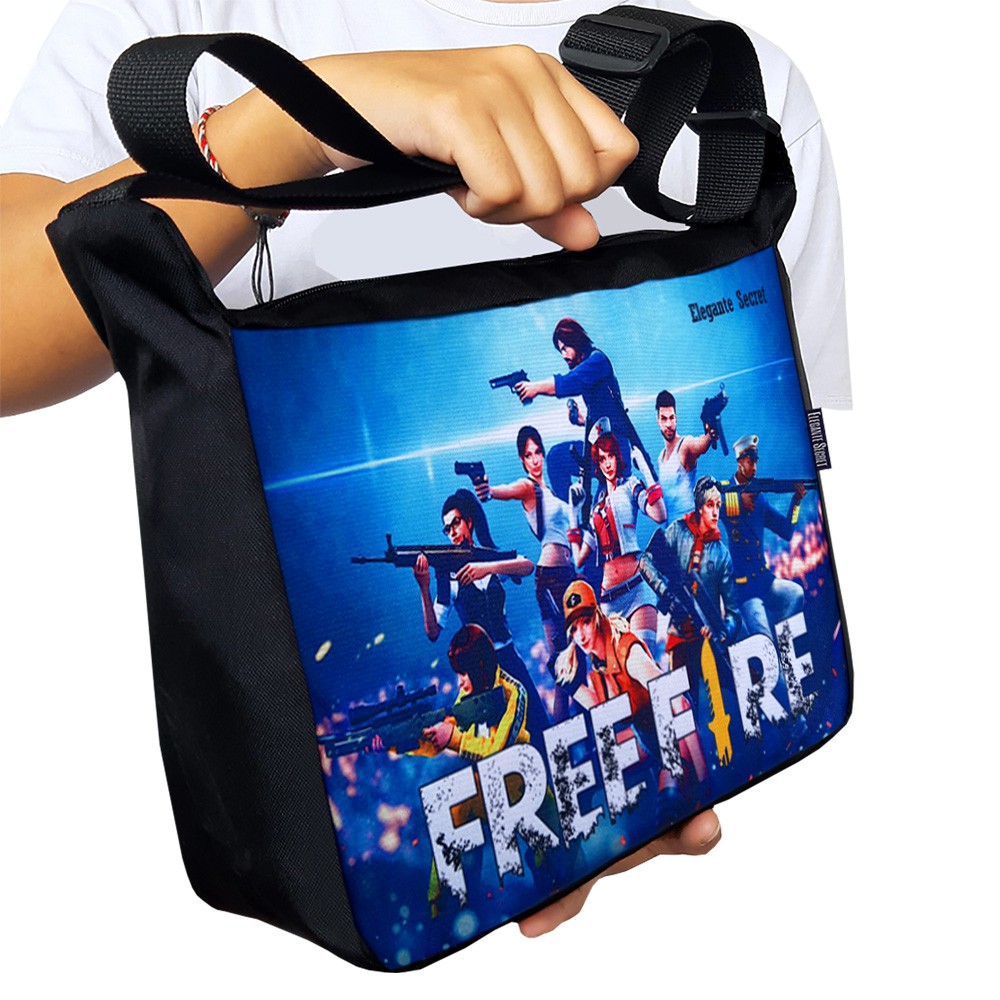 Tas Slempang Pria Distro FF Free firee Tas Selempang Soren Sekolah Cowok Sublim Paket LKS