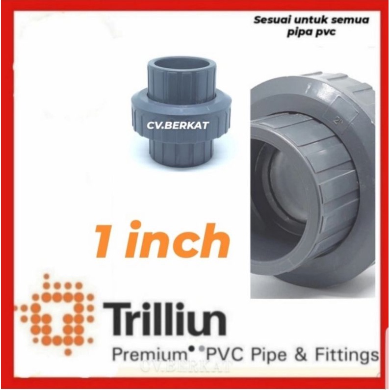 Watermur - water mur - Trilliun thread pvc socket 1"