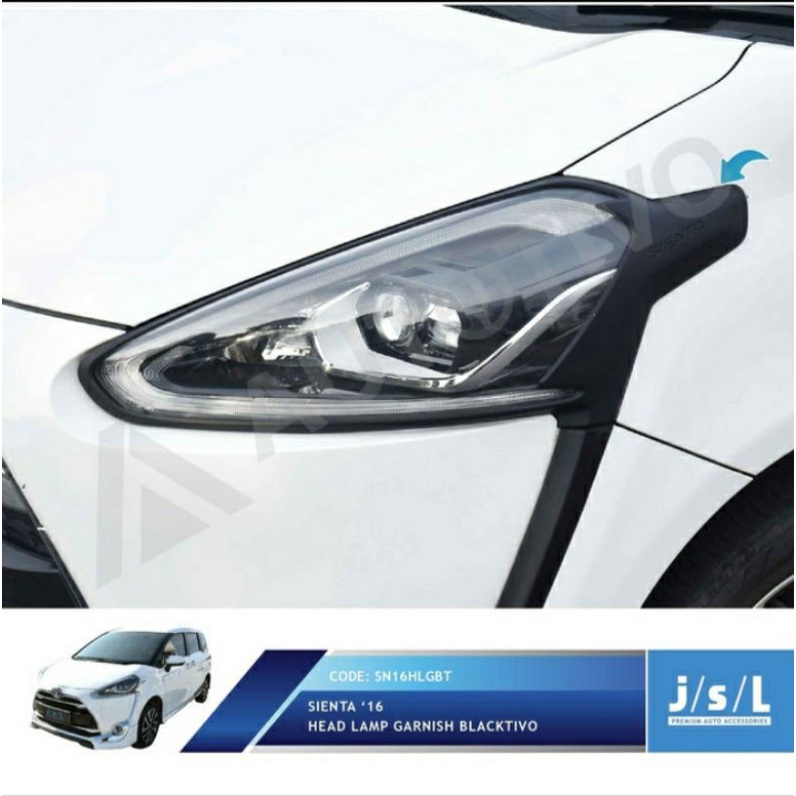 Garnish Lampu Depan Sienta Head Lamp Garnish Blackdoff