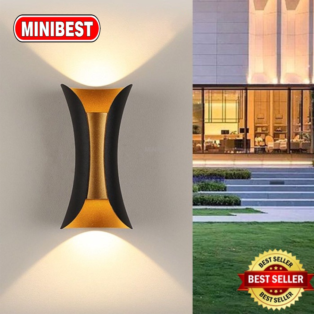 [MB] LAMPU LED DINDING MODERN / LAMPU DINDING LED MINIMALIS / LAMPU TANGGA BLACK GOLD 10W