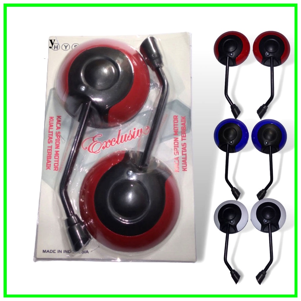 Kaca Spion Motor Bulat Yamaha Honda Scoopy Fino Fazzio - Spion Motor Model Bulat Standar Scoopy