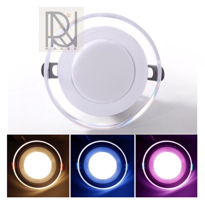 Downlight 3 Warna 6 Watt Warm Biru Pink Led Panel