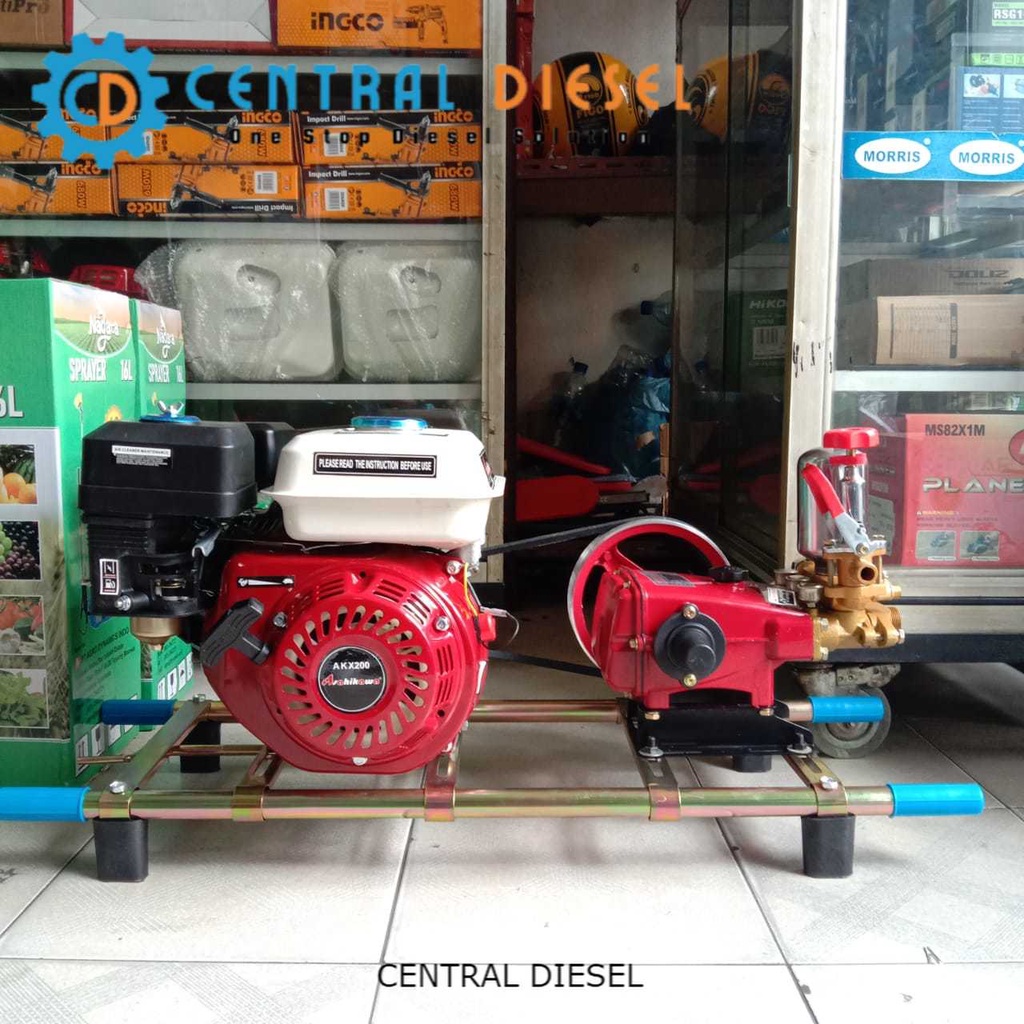 Rakitan doorsmeer/ Mesin steam jet pencuci mobil/ Mesin semprot jeruk Engine GX200 + Sprayer 22