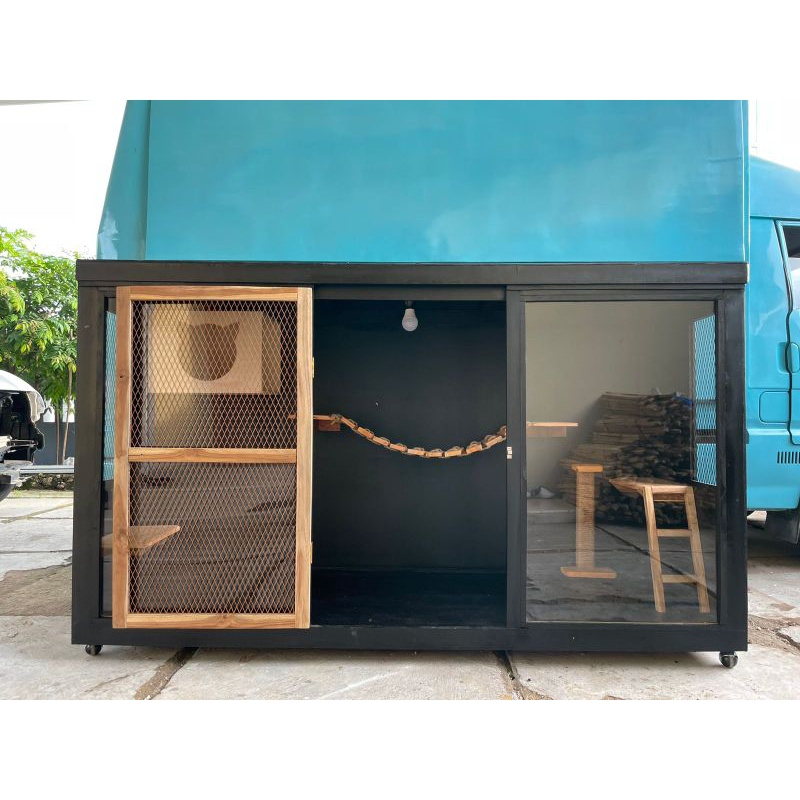 rumah hewan besar bisa custom kandang kucing bahan kayu interior lengkap