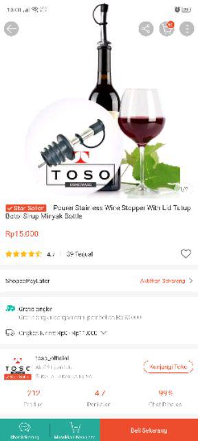 Pourer Stainless Wine Stopper With Lid Tutup Botol Sirup Minyak Bottle