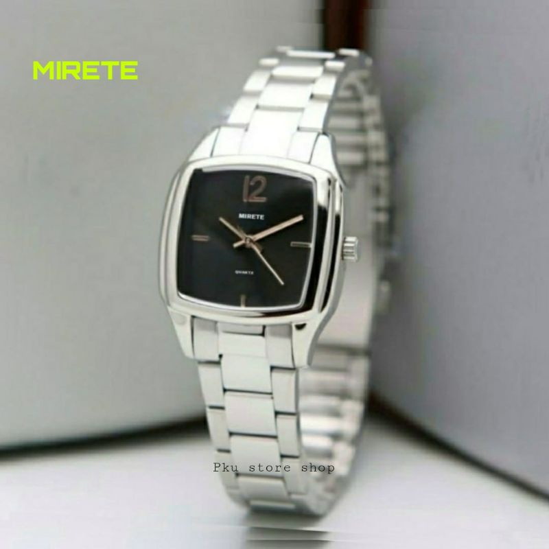 Jam Tangan Cewek Mirete Original Rantai Anti karat Jam Tangan cewek Rantai Stainlis Tel Jam Tangan mirete original Water resistant jam tangan cewek petak rantai jam tangan wanita terlariss Free batrai cadangan JAM Tangan wanita Sporty  Mirete