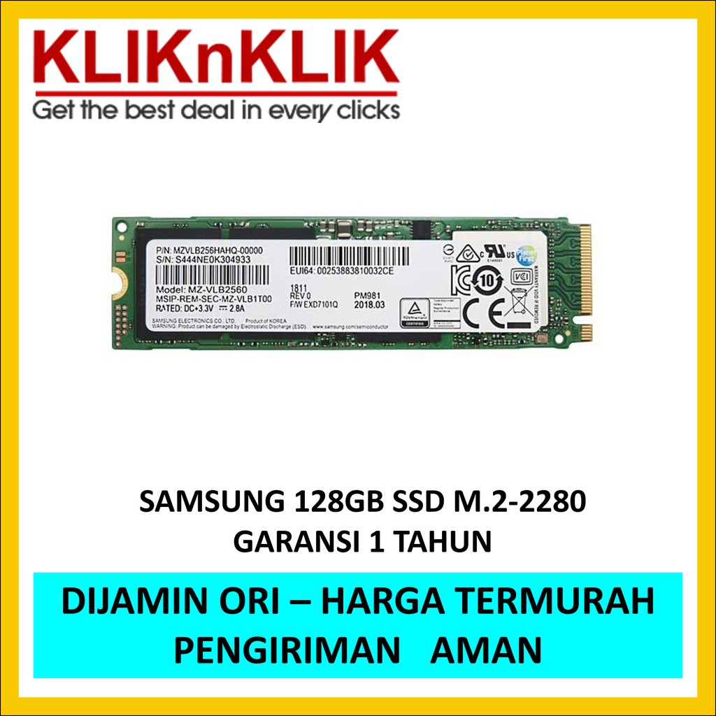 Aksesoris - SAMSUNG 128GB SSD M.2-2280 - Garansi 1 Tahun