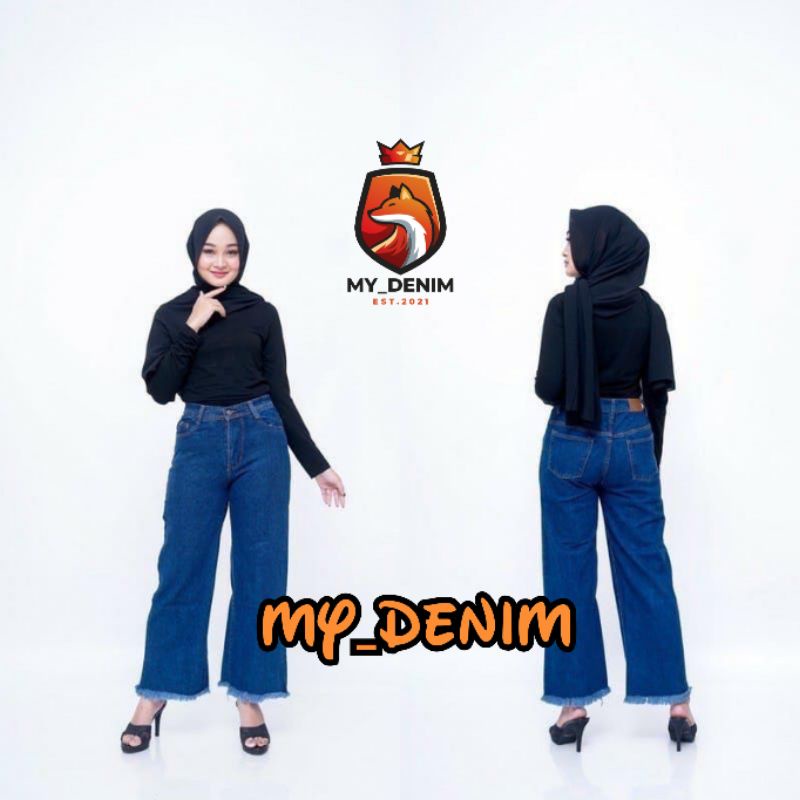 CELANA JEANS KULOT RAWIS WANITA