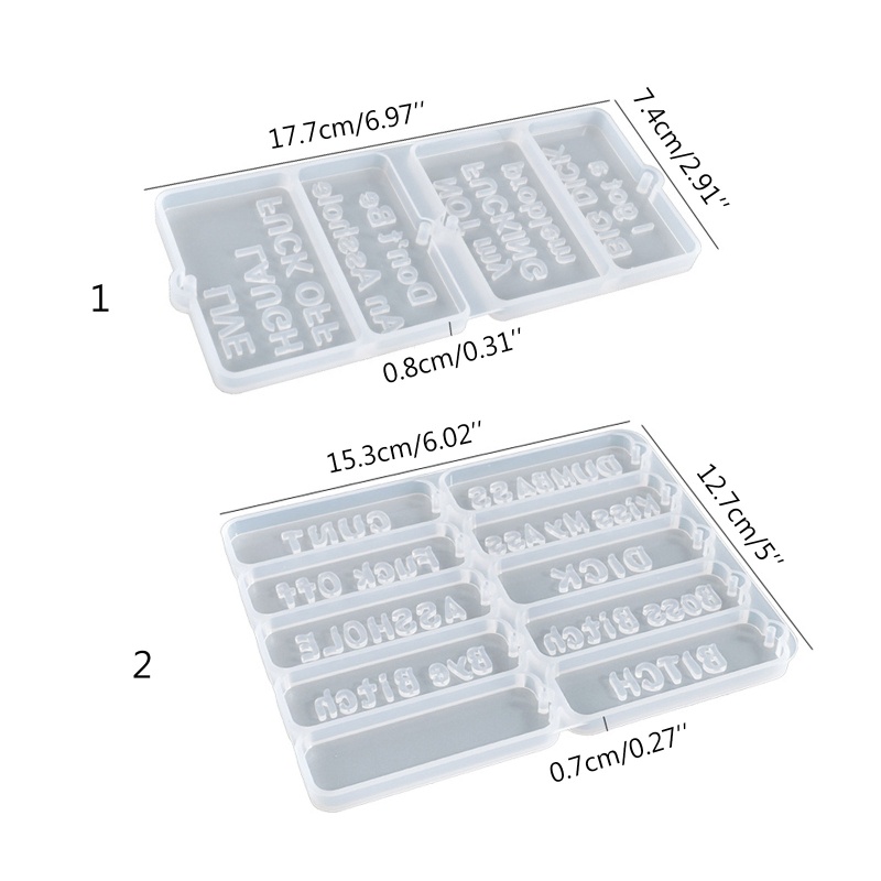 Siy 1 / 2Pcs Cetakan Silikon Epoxy Dengan Lubang Untuk Membuat Perhiasan DIY