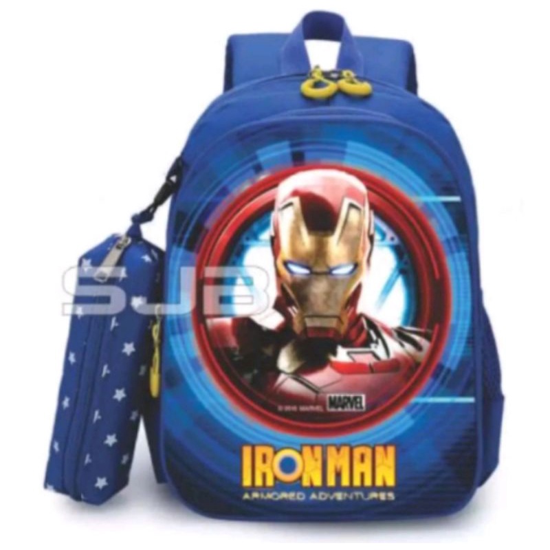 DAEYBAG-TAS RANSEL ANAK MOTIV FRINT IRONMAN LINGKARAN BULAT