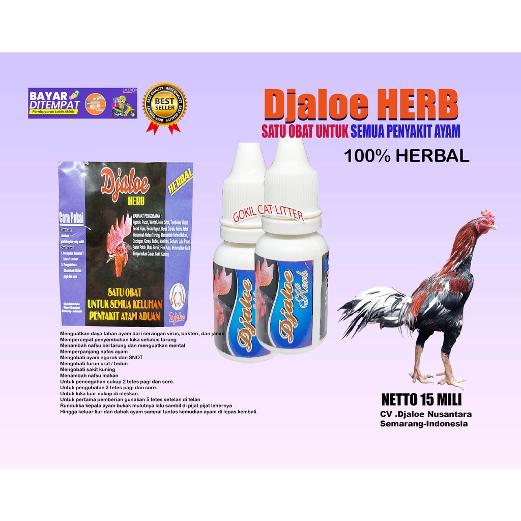 DJALOE HERB JALU HERBAL 1 SACHET VITAMIN DOPING OBAT SEMUA PENYAKIT AYAM UNGGAS BEBEK BURUNG MERPATI SAKIT