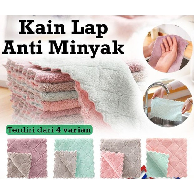 FUTAKO Kain Lap Piring Anti Minyak Bahan Microfiber / Lap Cuci Piring