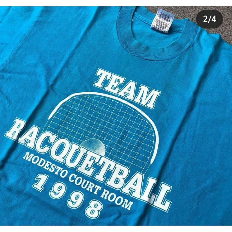 KAOS VINTAGE SECOND KAOS UNISEX TEAM RACQUETBALL PAKAIAN VINTAGE BAJU VINTAGE ATASAN PRIA
