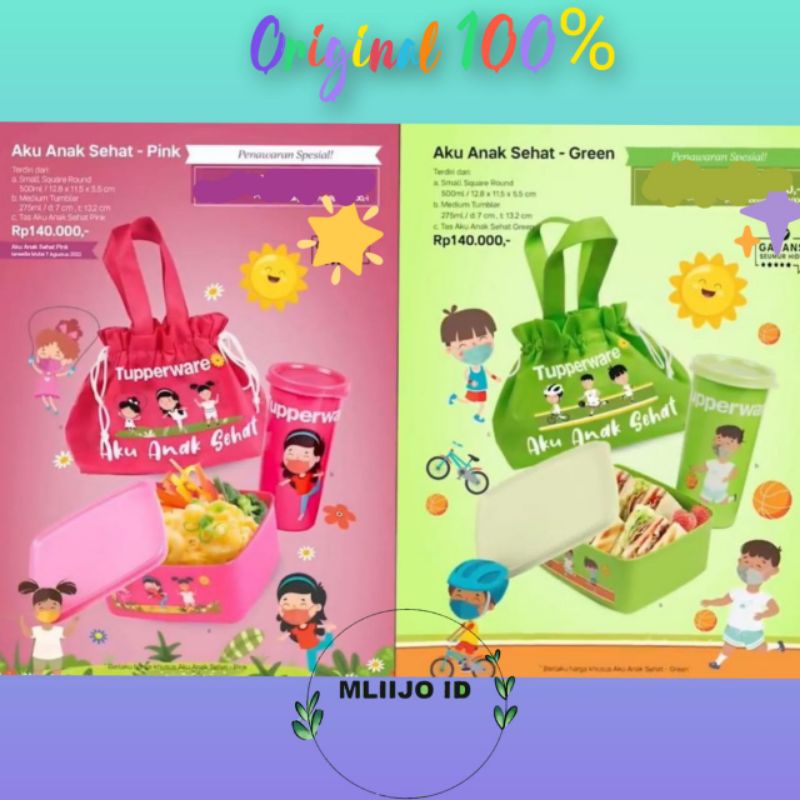 Aku Anak Sehat Tupperware tempat bekal anak tempat bekal lucu