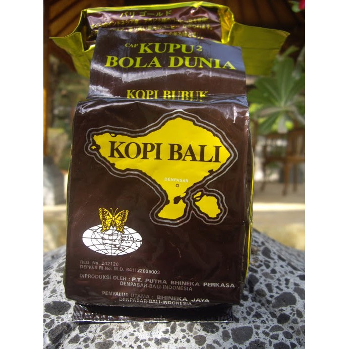 (BAYAR DI TEMPAT) Kopi Bubuk Bali Cap Kupu Kupu Bola Dunia Aluminium Robusta 100 Gram