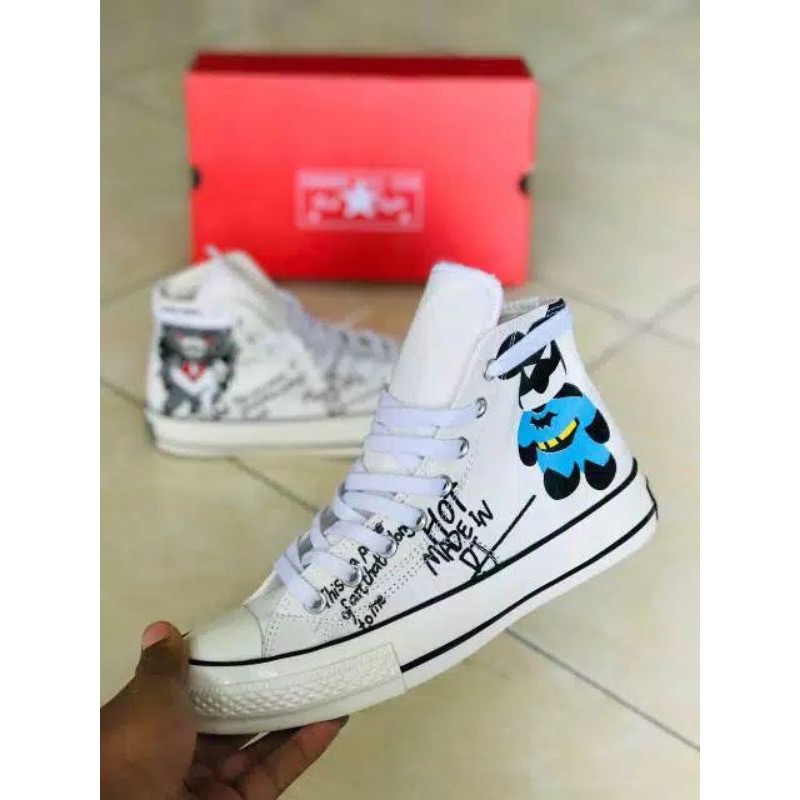 SEPATU CONVERSE 70s HIGH x GLOOMY BEAR WHITE IMPORT QUALIITY MADE IN VIETNAM