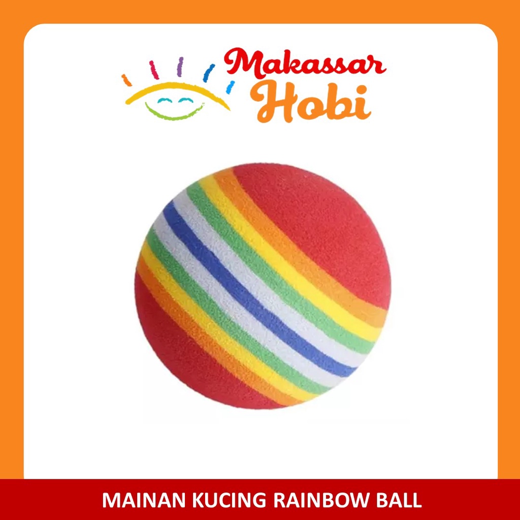 Rainbow Ball Bola Pelangi Mainan Kucing Anak Kitten Anjing Cat Dog Toy