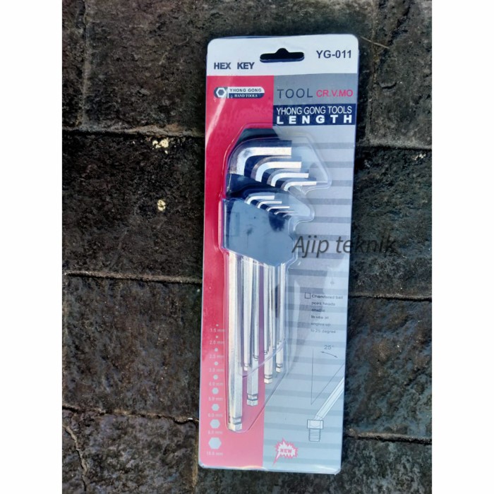 Kunci l ballpoint 9 pcs thing gong murah meriah