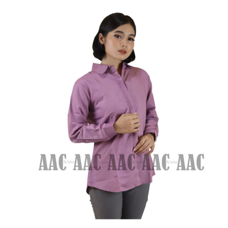 Kemeja Basic Wanita Blouse Lengan Panjang Toyobo