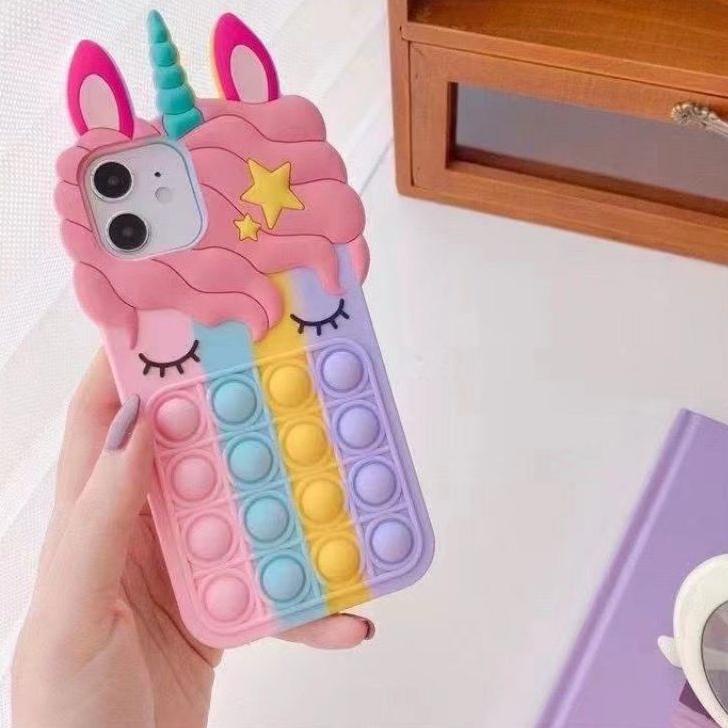 Update Terkini Casing Kartun Unicorn Pop Sofcase Pop it Case OPPO A15 A15s A3s Oppo  A54 4g A16 Real