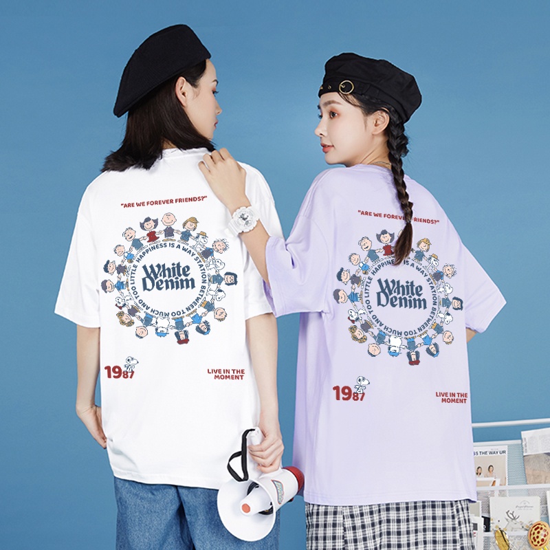 Import Premium Kaos Wanita / Bergaya Print Kerah Bulat T-shirt Tee / Baju Oversize Wanita Murah