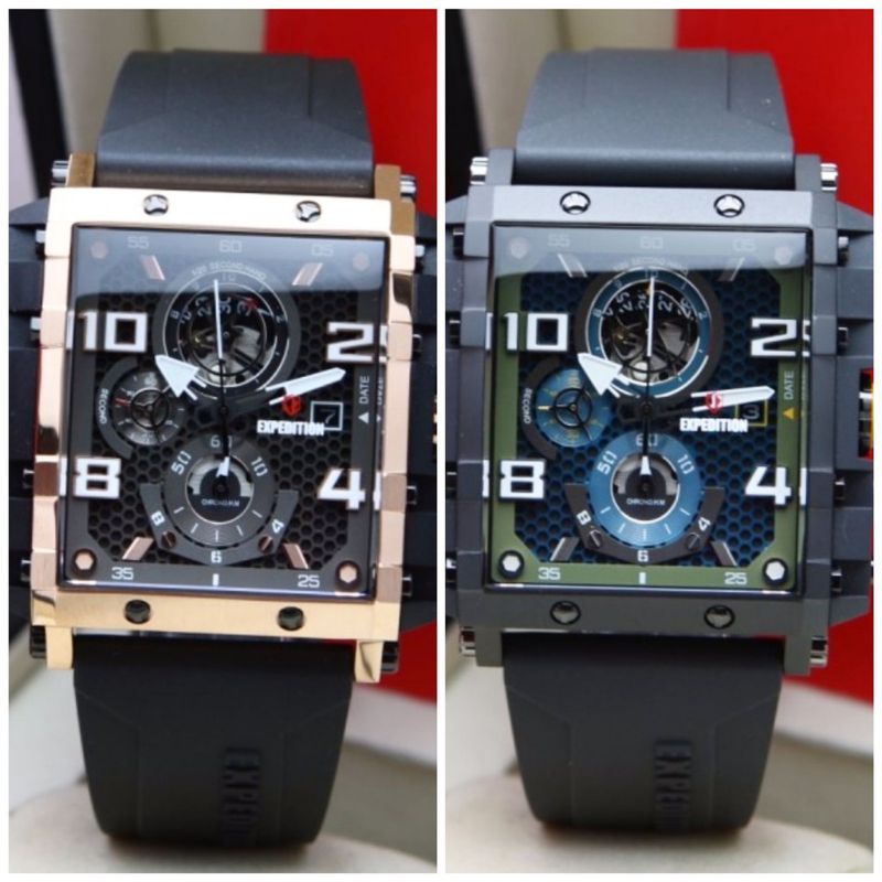 Expedition Original E6757 Jam Tangan Pria Tali Karet