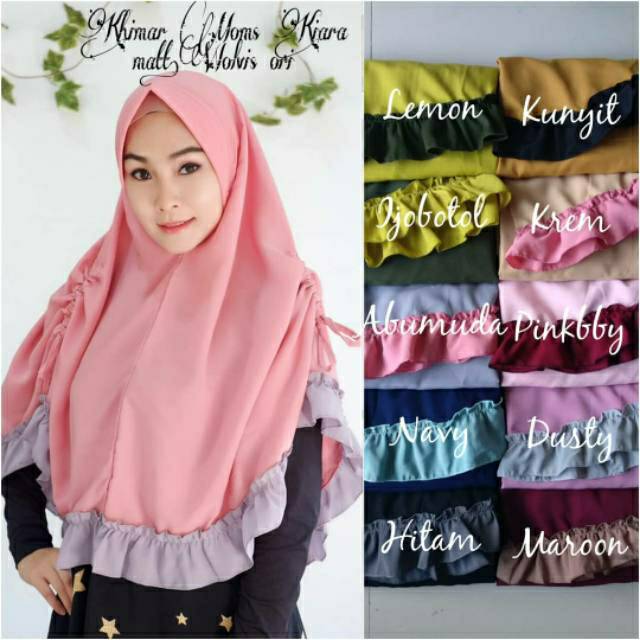 Khimar Kiara Comby Jumbo (Kerut Kanan Kiri)