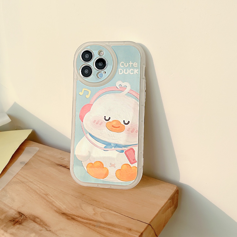 Case Pelindung Transparan Motif Kartun Bebek Untuk Iphone 13 XS XR 11 12 PRO MAX