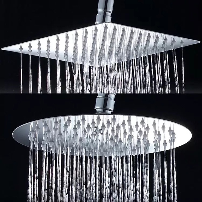 Wall Shower 8&quot; Shower Tembok Stainless Kotak Bulat Pipa 1/2 Inch