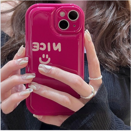 Case Desain Print Smile Warna Merah Untuk IPhone 12 13 11 Pro Max X Xs Max Xr