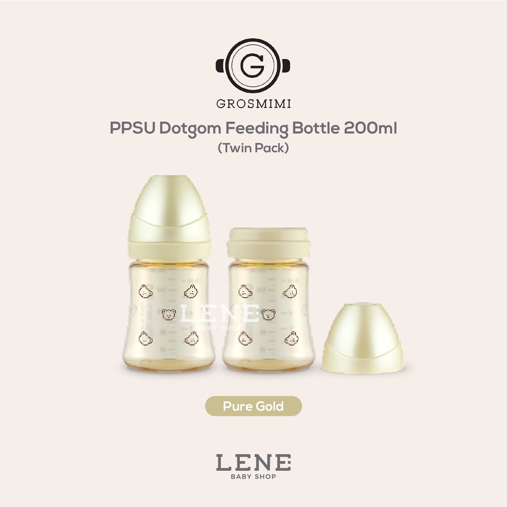 Grosmimi PPSU Dotgom Feeding Bottle 200ml Twin Pack