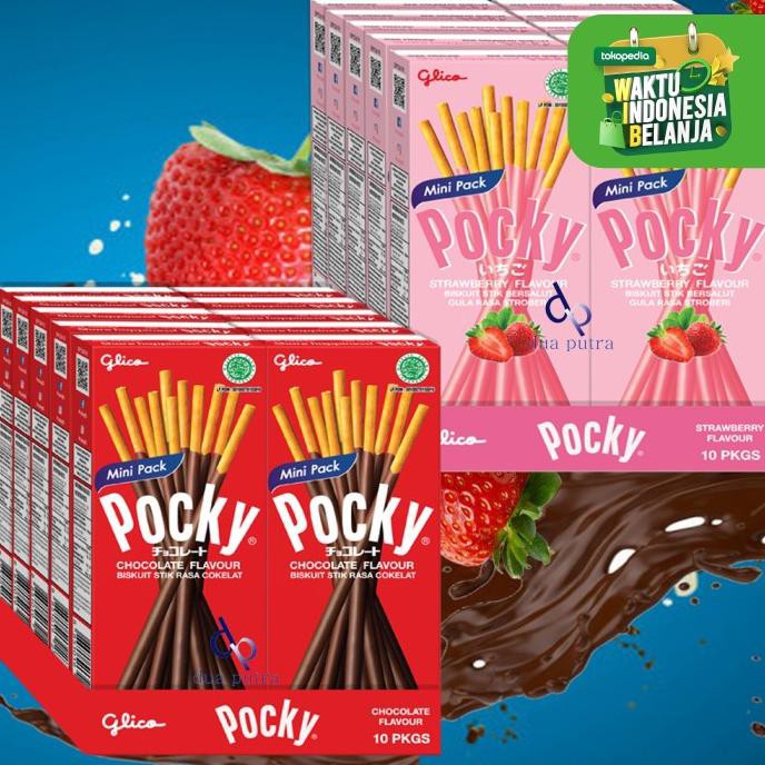 

POCKY MINI coklat 10 pack dan POCKY MINI STRAWBERRY 10 pack STOK TERBATAS Kode 334