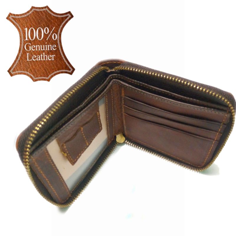 dompet pria kulit asli full model Zipper import