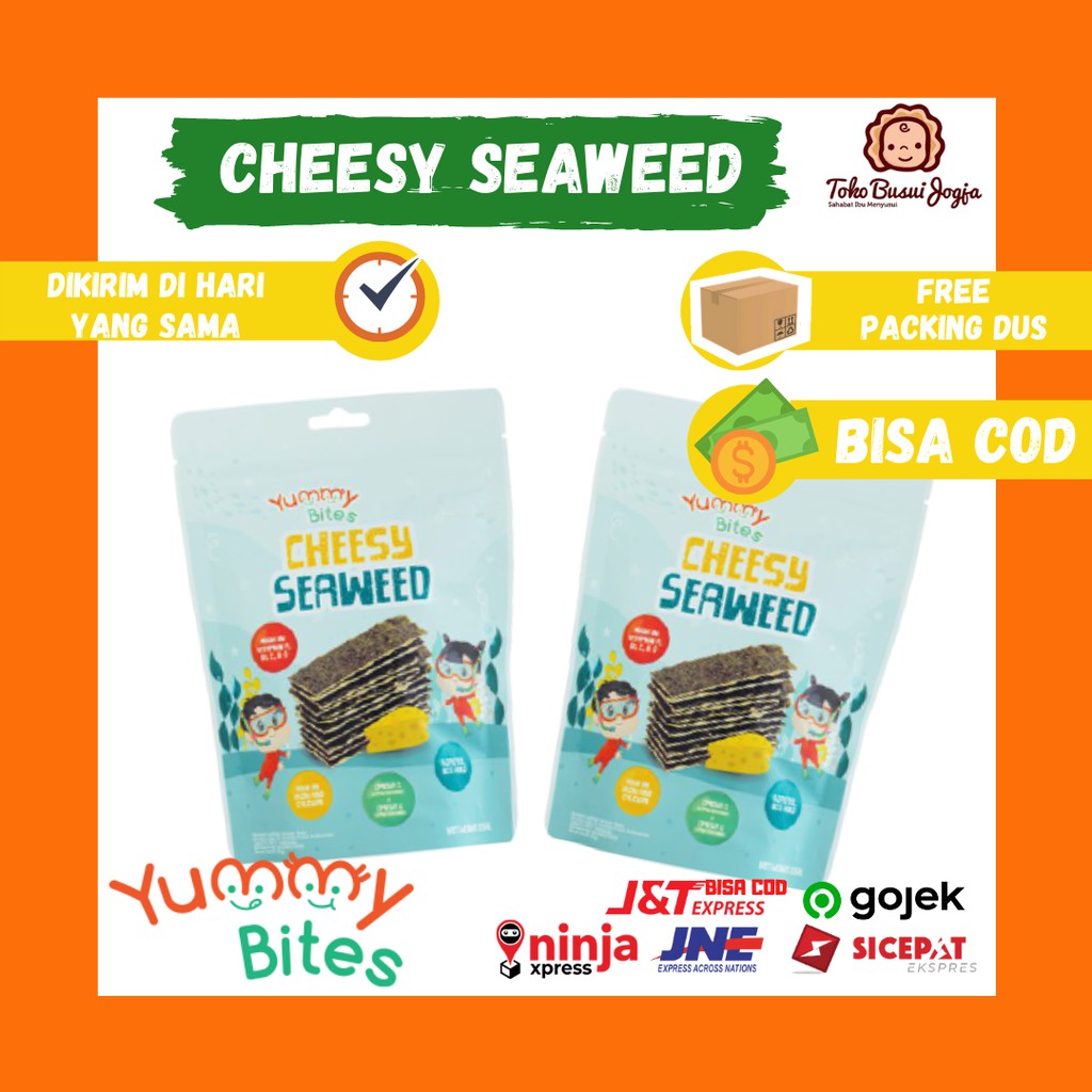 Yummy Bites Cheesy Seaweed 20 gr cemilan Snack Anak 1y+ 1 tahun 12m Rumput Laut