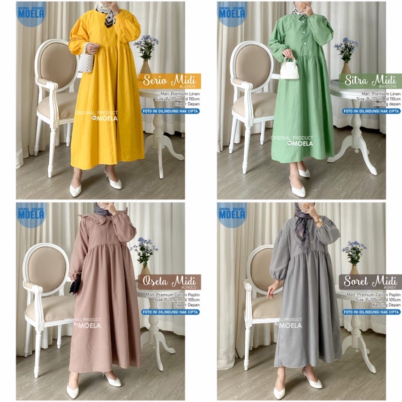 Serba Diskon Midi Dress Ori By Moela