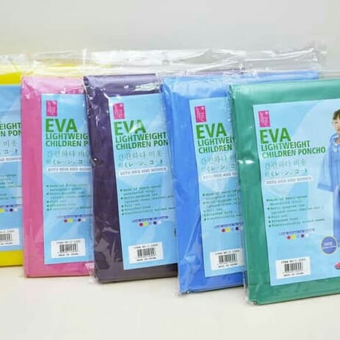 Jas Hujan Anak Eva Lightweight - Jas Hujan Anak Ringan Model Ponco Aneka Warna