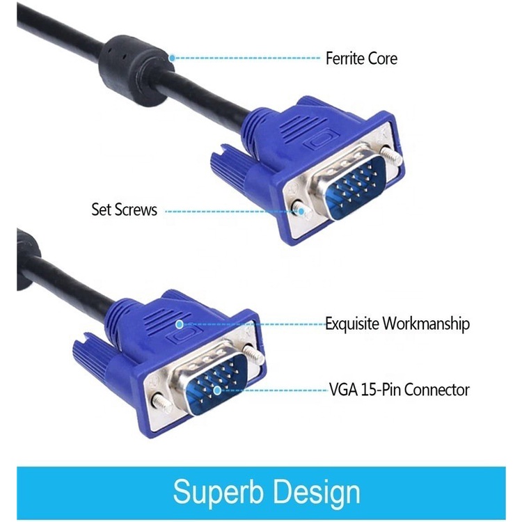 Trend-Universal Kabel VGA Male to Male 3+6 Pin 1.5M