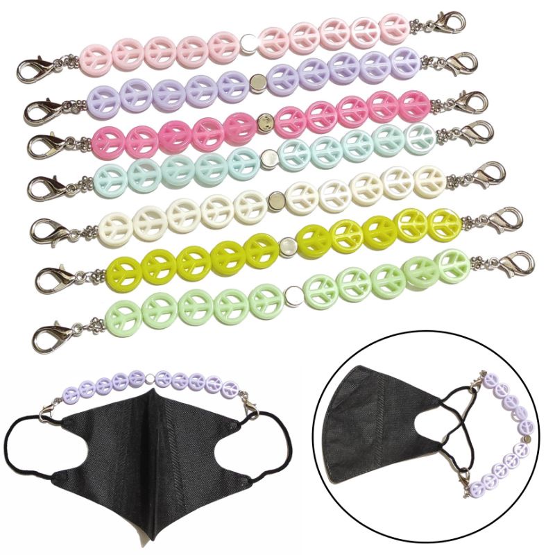 Konektor Masker Hijab Mask Connector Strap Extender Pastel Ribbon Peace Series