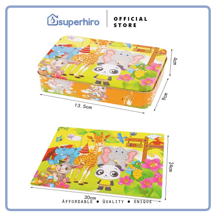 Fun Puzzle Mainan Anak 100 PC Dengan Box Wooden Kado Ulang Tahun