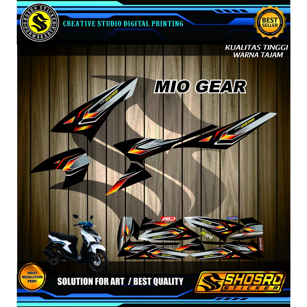 POLET STRIPING LIS STIKER MOTOR MIO GEAR / STRIPING MIO GEAR VARIASI YAMAHA POLET STIKER MIO NEW GEA