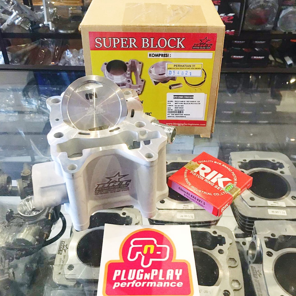 Paket Bore Up Blok+Piston BRT Ceramic Vario 150 / Vario 125 / PCX 150 Lokal / ADV 150 63mm